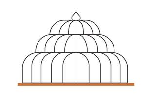 Decorative Glass building for plant cultivation flat icon vector