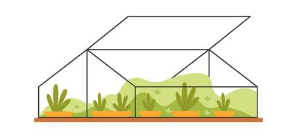Greenhouse for cultivation plants flat icon vector