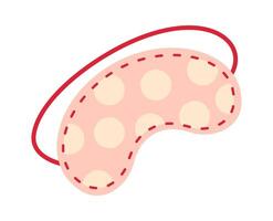 Cute sleeping mask textile flat icon vector
