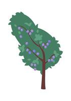 Plump tree with tasty fruits flat icon vector