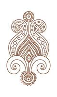 Illustration Mehendi flat icon Indian body art and temporary skin decoration vector
