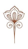 Drawn Mehendi flat Indian body art and temporary skin decoration vector