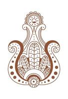Flat Illustration Mehendi flat icon Indian body art and temporary skin decoration vector