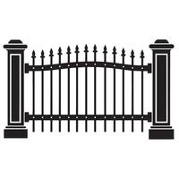Black and white illustrated iron gate graphic design suitable for various projects vector