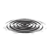 Hand drawn black and white water ripples illustration on a clean white background. vector