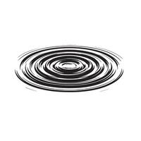 Circular water ripples illustration in black and white simple effect design isolated vector