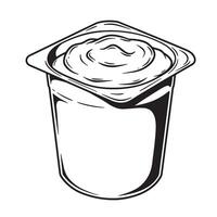 Creamy yogurt container vintage art food dairy vector