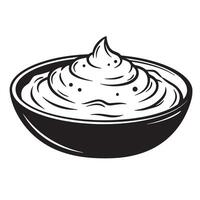 Creamy swirl in a bowl vintage Art food dessert vector