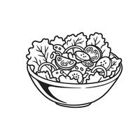 Fresh salad bowl with lettuce tomato and cucumber slices vector