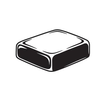 Black rectangular object with rounded edges white vector
