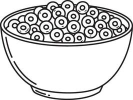 Round Cereal Bowl Filled With Circular Grains breakfast food vector