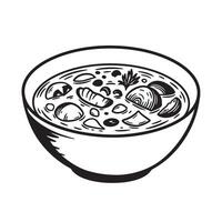 Hearty mushroom soup in a bowl mushrooms parsley vector