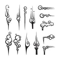 Black abstract decorative elements with swirls and dots white vector