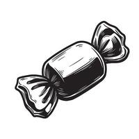 Black and white wrapped candy illustration sweet confection vector