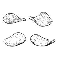Potato chips snack food vintage Art crispy crunchy vector