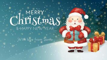 Santa Claus with Christmas gifts vector