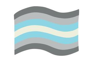 two Colorful Demiboy pride flag Happy pride day LGBTQ community Pride Month hand drawn doodle for posters, stickers, logo, cards vector
