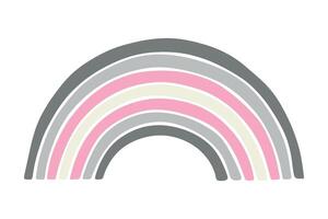 two Colorful rainbow shape Demigirl pride flag Happy pride day LGBTQ community Pride Month hand drawn doodle for posters, stickers, logo, cards vector