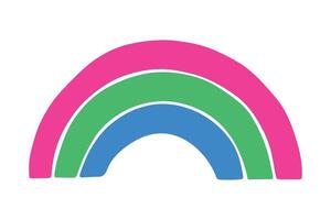 two Colorful rainbow shape Polysexual pride flag Happy pride day LGBTQ community Pride Month hand drawn doodle for posters, stickers, logo, cards vector