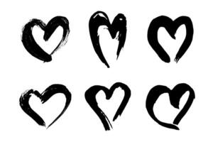 fifty-five Set of simple hand drawn heart drawing illustration Scribble heart doodle Love clipart vector