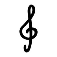 Treble clef doodle. Hand drawn musical symbol. Single element for print, web, design, decor, logo four vector
