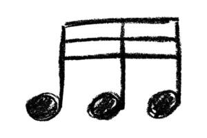 Musical note doodle. Hand drawn musical symbol. Single element for print, web, design, decor, logo four vector