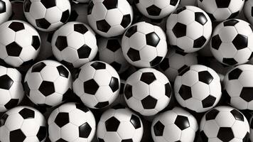 Falling Soccer Balls Transition Animation with Alpha channel. 3D rendering video