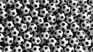 Soccer Balls Filling and Collapsing Transition Animation with Alpha channel. 3D rendering video