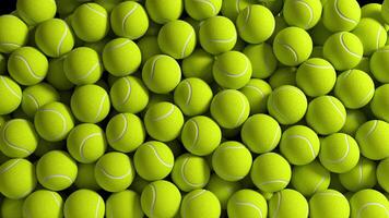 Tennis Balls Falling and Collapsing Transition Animation with Alpha channel. 3D rendering video