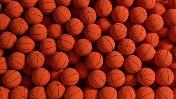 Basketballs Falling Transition Animation with Alpha Channel. 3D rendering video