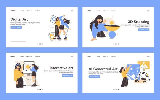 Creative Digital Art Concepts with Interactive Design vector