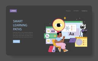 Smart Learning Path with Illustration Concept vector