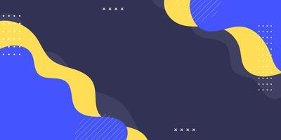 Flat abstract background with bold wave and dark tones. vector