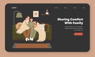 Family sharing comfort on a sofa vector