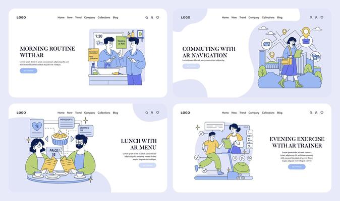 Daily Activities Enhanced by AR Technology - Illustration