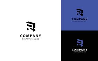 Letter R 3D logo design with isometric top-left view for your brand vector