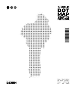Benin minimalist dot map design use for infographic element vector