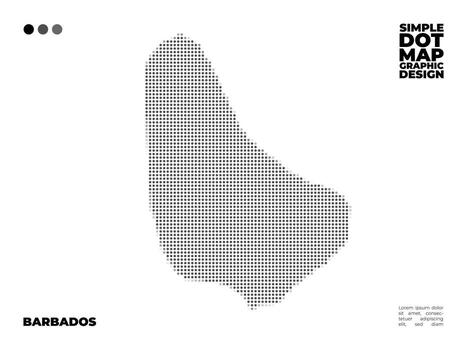 Barbados minimalist dot map design use for infographic element vector