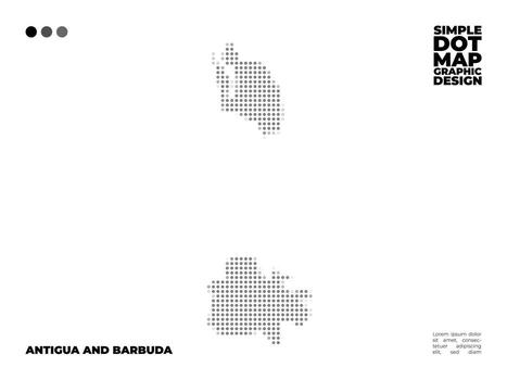 Antigua and Barbuda minimalist dot map design use for infographic element vector