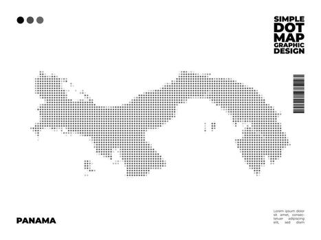 Panama minimalist dot map design use for infographic element vector