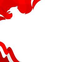 Abstract red and white copy space background with side profile of an eagle and an Indonesian flag suitable for celebrate events or important days related to Indonesia vector