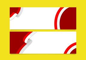 Indonesian flag banner template set on yellow background with white copy space for text. White and red banner suitable for advertisement, website, business, promotion and more vector