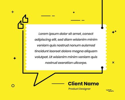Light yellow color customer feedback and quotation presentation social media post template vector
