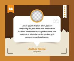 Modern testimonial and quote presentation social media post template design vector