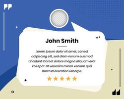 Client testimonial and feedback social media post template design with star rating and image placeholder vector