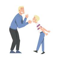 Dad and Son Having Fun, Happy Father and His Child Spending Time Together Cartoon Style Illustration vector