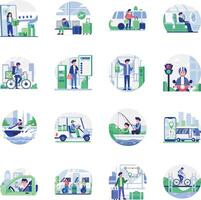 Illustration of various transport methods vector