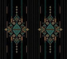 Cross Stitch. Pixel. Geometric ethnic pattern. Traditional. Design for clothing, fabric, background, vector