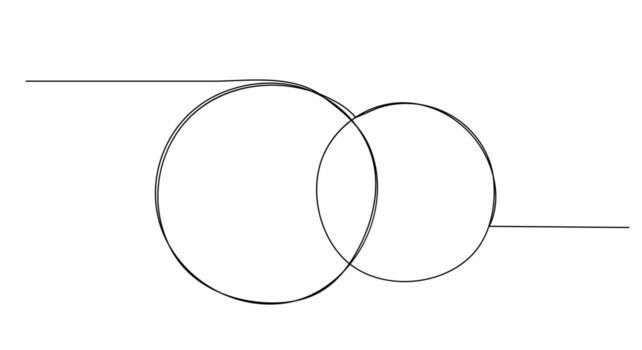 Continuous one line circle stroke, Hand drawn circle frame on white background, Continuous one line drawing of scribble black circle. vector