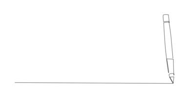 Continuous one line drawing of classic ballpoint, Education learning knowledge for human kind. vector